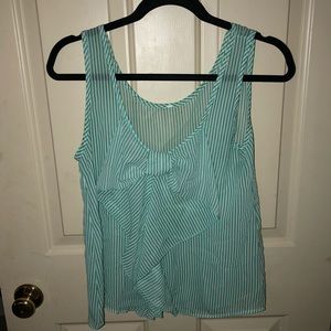 Sheer Striped Tank Top Blouse